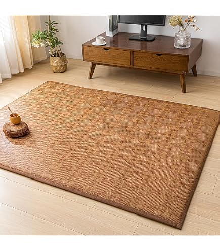 Amazon | 籐むしろ ラタンカーペット ラグ 約140×200cm 涼しい 夏