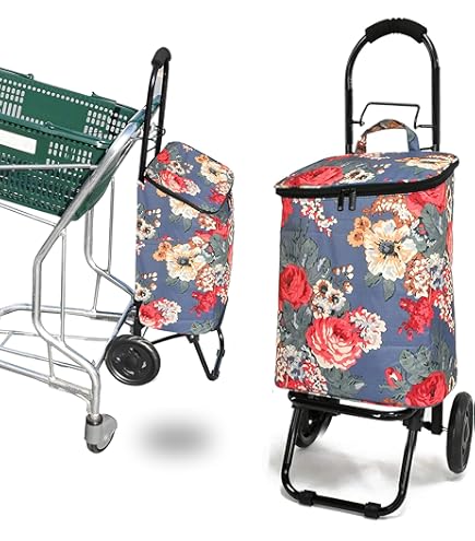 Amazon｜折りたたみショッピングカートシートとカップホルダー付き