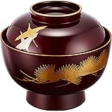 まえじゅう漆器 大名雑煮椀 飛翔 溜渕金 黒 伝統工芸 山中塗り 日本製 3T-404