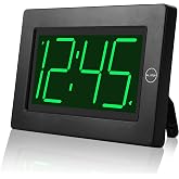 KWANWA Alarm Clock, Wall Clock, Digital Clock, 3" LED Digit, Battery Operated, Adjustable Brightness, Auto Night Mode, Auto A