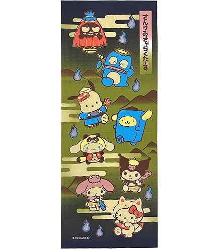 Amazon｜サンリオ 和柄手ぬぐい ハンギョドン 『神奈川沖浪裏