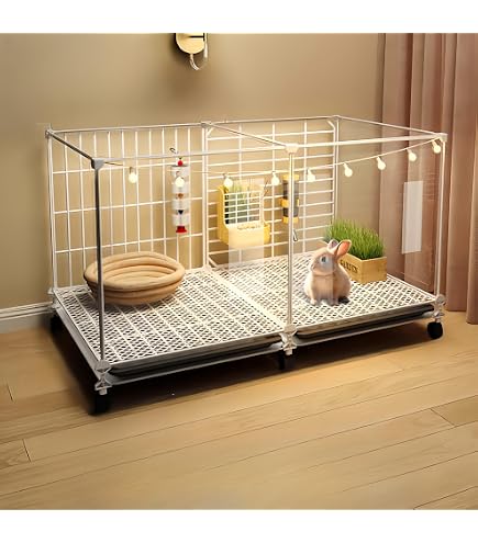 【美品】うさぎケージ Amazon | Rosoy 83*55*60CMウサギ ケージ 前面に透明アクリル近距離で
