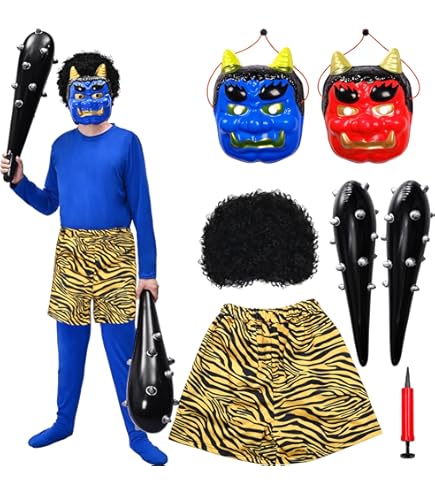 Amazon.co.jp: コスプレ 鬼くん ツノ付きウィッグ セット 鬼ちゃん