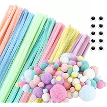 Amazon.co.jp: 手芸モール ふわふわ 7色混色 約100本 ポンポンボール約