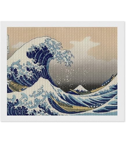 ダイヤモンドアートクラブ キット(波) Amazon.co.jp: 5D 葛飾北斎による神奈川沖の大波ダイヤモンド塗装