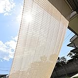 [山善] 日よけシェード 200×300㎝ 水洗い可能 ハトメ8箇所 UVカット率約70% 取付ロープ3m×2本入り 節電 省エネ ベランダ 紫外線カット 防水 涼風 アイボリー BRGS-2030