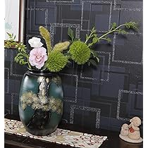 Amazon.co.jp: 信楽焼 花瓶【9号金彩松彫丸長花瓶（縁有り） ha