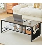 Amazon.co.jp: KEN JAPAN ローテーブル 棚付き 120×60×高さ45.5cm