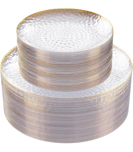 Aya's 60ct White Plastic Plates Disposable Heavy Duty Square 30 Dinner