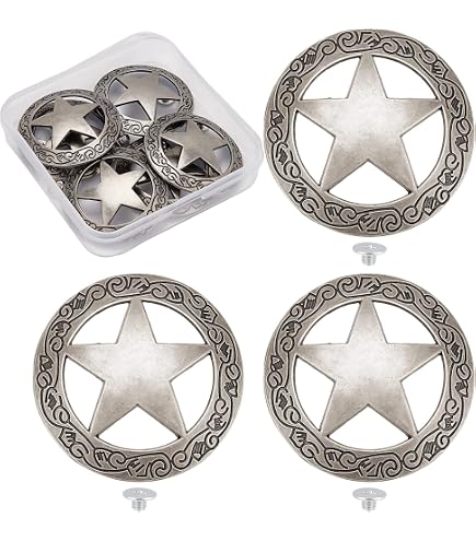 Lot De 5 Conchos (décorations) Pour Ceinture Western Cheval Floral Or/argent - 65x24mm, Alliage