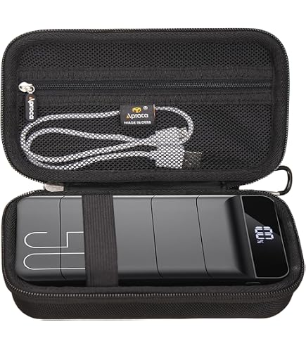CaseSack Custodia Protettiva Per Power Bank POIYTL 5000mAh 22.5W - Semirigida Con Tasca A Rete E Cinturino Elastico - Per Ricarica Rapida USB-C