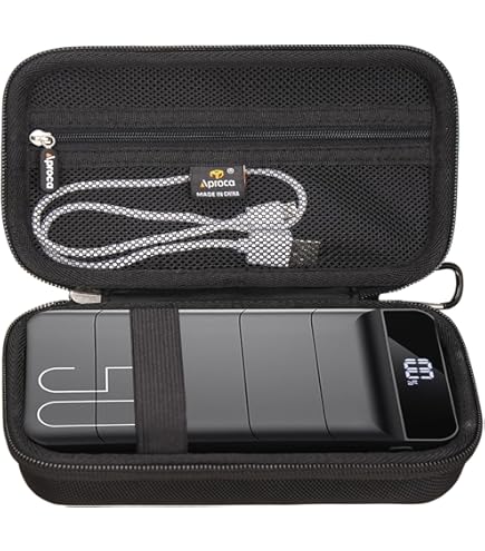 CaseSack Custodia Protettiva Per Power Bank POIYTL 5000mAh 22.5W - Semirigida Con Tasca A Rete E Cinturino Elastico - Per Ricarica Rapida USB-C