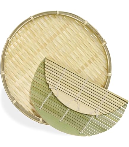 Amazon | 竹ざる 蕎麦ざる 直径約24㎝ 戸隠風 黒竹 | ノーブランド品