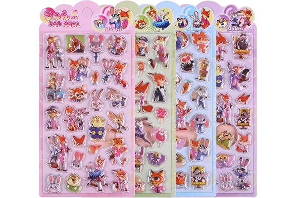 【4枚セット】Sediven 3dシール 立体シール ぷくぷく キラキラ ごほうび 3D 可愛い 女の子 携帯電話飾り用 手帳用 DIY用 日記帳用 手芸用品 貼り付け可能 (B4)