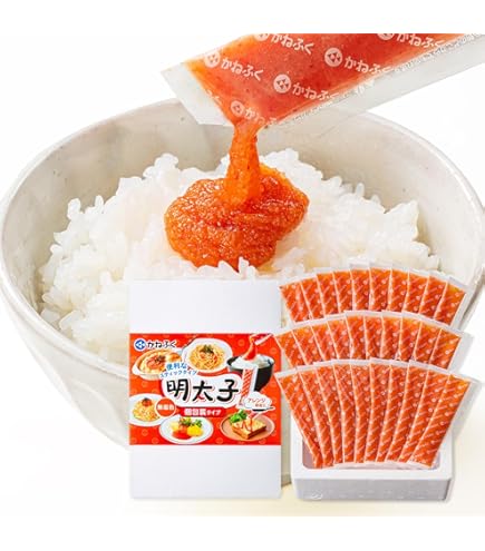 Amazon.co.jp: かねふく 無着色 辛子明太ばらこ (2パック(30g×40本