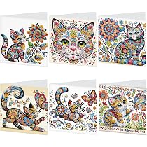 Amazon.co.jp: JISHSHAY ダイヤモンドアート グリーティングカード 6