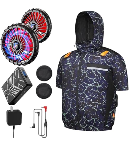 Amazon.co.jp: 空調マン 50V超高出力 空調作業服 ベスト 半袖