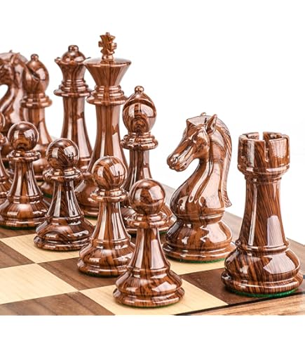 Amazon | Minerva Black and White Extra Heavy Metal Chess