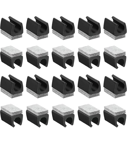 Realand 16-Pack Felt Chair Leg Floor Protectors – Wrap-Around Hook & Loop Pads For Sled Chairs, Hardwood Floors (1.2 X 5.7in)