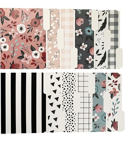 Carousel Greetings Decorative File Folders - Set Of 12 Letter Size, 3-Tab, Boho Blossom Design - View #4