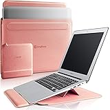 KingBlanc 3in1多機能 ノートパソコン ケース 13.3インチ 対応【リストレスト付き/角度調整可能】収納ポーチ付き 折りたたみ式 PC インナーバッグ MacBook Air スタンド ケース ラップトップスリーブケース 高級PUレザー