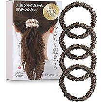 Amazon | 美容師監修 ヘアゴム シュシュ シルク 100% 髪に