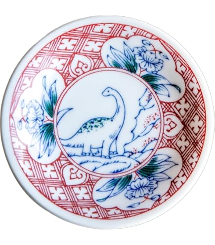 Amazon.co.jp: 波うさぎ印判中皿明治～大正頃印判皿菊花波ウサギ 303