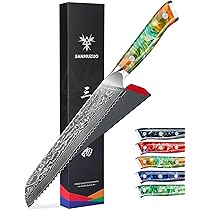 Amazon | SANMUZUO 8インチ ブレッドナイフ 鋸歯状刃 - 鋭い波状エッジ