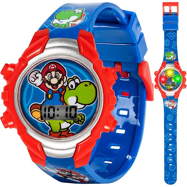 GAME BOY LCD腕時計 マリオ 未開封 Amazon | Accutime キッズ 任天堂 スーパーマリオ カート ルイージ