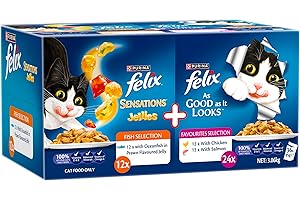 FELIX Adult As Good As It Looks™ & Sensations® Jellies Favourites Selection Wet Cat Food 36x85g
