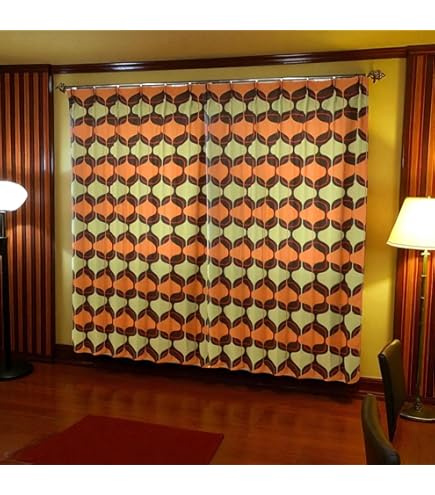 Amazon.co.jp: カーテン サイケデリック 昭和レトロ スペースエイジ