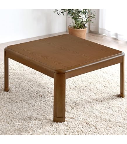 Amazon.co.jp : こたつ テーブル こたつ台 正方形 家具調 ブラウン 約