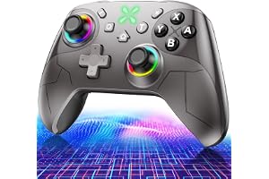 Switch 2 コントローラー【2026新モデル｜ダブルホール機能｜1/2代对応】スイッチコントローラー 無線 1000mAh大容量 | TURBO自動連射機能 ゼロ遅延 6軸ジャイロセンサー搭載 背面ボタン付き 4階段HD振動 9色RGBライト Bluetooth 人間工学デザイン PC/Android/iOSにも対応 日本語取扱説明書付き