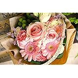 花束 誕生日 生花 指定日配送 束 花 ブーケ フラワーギフト そのまま飾れる 花束 誕生日 花 花束 母の日 置くだけブーケ 花瓶不要の花束 そのまま飾れるブーケ 水かえ不要 選べる６色 誕生日 プレゼント 還暦祝い 退職祝い 送別会 お祝い お誕