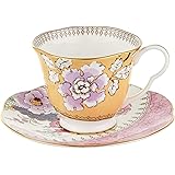 Wedgwood (ウェッジウッド) ハーレークイン バタフライブルーム ティーカップ&ソーサー イエロー【並行輸入品】