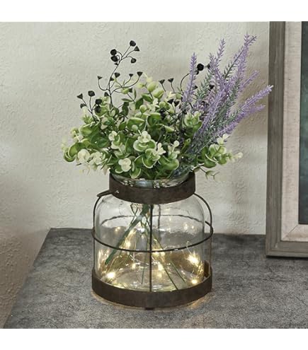 Amazon.co.jp: 花瓶付き人工ラベンダー花、人工ラベンダー植物