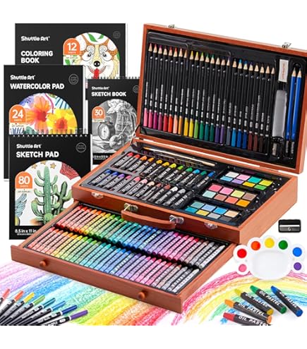 Marco お絵かきセット プロ用 24色オイルパステル、24色の油性色鉛筆 Amazon | Marco お絵かきセット プロ用 61点、24色オイル