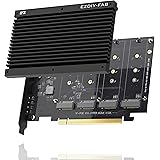 EZDIY-FAB Quad M.2 PCIe 4.0/3.0 X16 拡張カード、ヒートシンク付き, PCI-Express X4対応, Intel プラットフォームの RAID-on-CPU (VROC) および AMD プラットフォームの PC