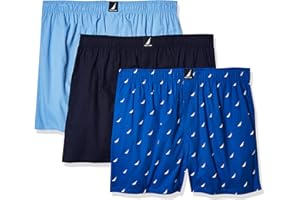 Nautica Men's Cotton Woven 3 Pack Boxer