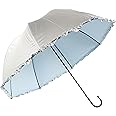 オカモト原宿店 晴雨兼用 日傘 フリル付 (UVカット / 紫外線遮蔽率99% / 照り返しカット) 軽量 長傘 (遮光/遮熱/撥水) ドーム型 60cm