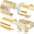 RIOSO Cuff Bangle Bracelet for Women Open Wide Wire Bracelets Gold Wrist Cuff Wrap Bracelet
