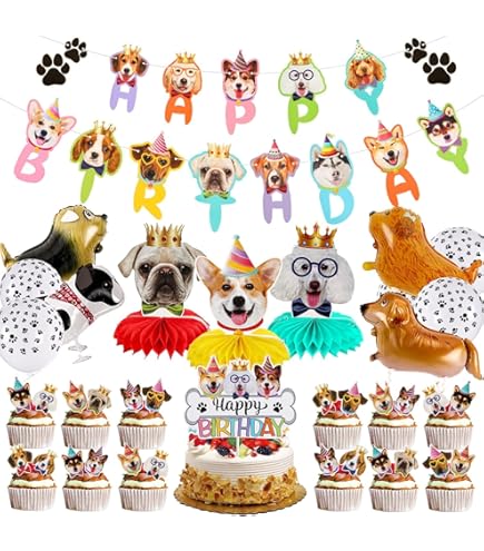 Let's Pawty Backdrop Banner 71x43 Inch For Dogs Puppy, Happy Birthday Doggy Pet Girl Boy Cartoon Dog Theme Photography Background For Dog Owner Birthday Party Pet Party Decorations Supplies