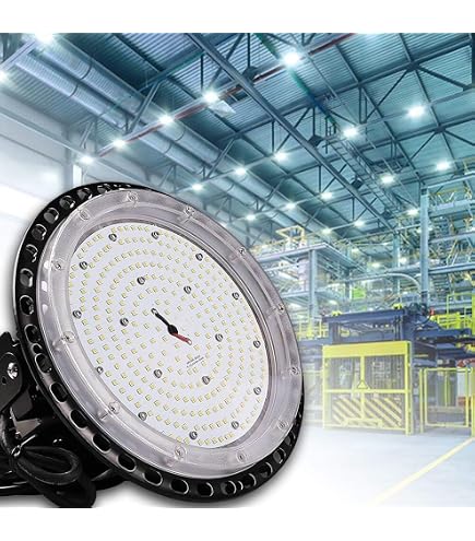Amazon.co.jp: 円盤型LED投光器200w ハイベイライト 工場ライト 吊り
