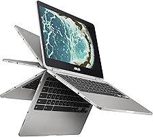 ASUS C302CA-DHM4 Chromebook Flip 12.5-inch Touchscreen Convertible Chromebook, Intel Core m3, 4GB RAM, 64GB Flash Storage, All-Metal Body, USB Type C, Corning Gorilla Glass, Chrome OS