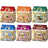 【Amazon.co.jp限定】 マルちゃん 正麺 5食パック 全種類ラーメンセット (醤油、味噌、旨塩、豚骨、豚骨醤油、和風醤油) 各1袋 計6袋