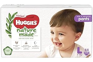 Huggies Platinum Naturemade Pants, L, 44ct (Pack of 3)