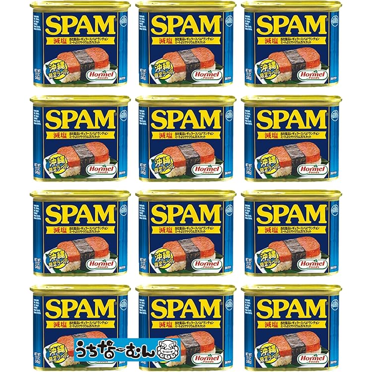 Amazon.co.jp: スパム SPAM 減塩 （レスソルト） ランチョンミート 12