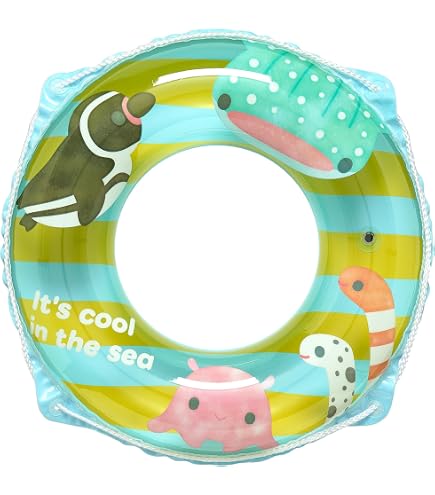 Amazon.co.jp: 浮き輪 子供 60cm ロープ付き ミントグリーン セット