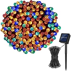LEDイルミネーションライト ソーラー 200球 22M LED ストリングライト 8種点灯パターン 夜間自動点灯 防水…