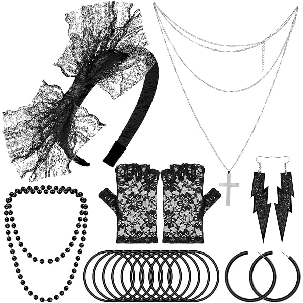 Ecation 7 Pcs 80s Women Costume Accessories Halloween  display picture 1